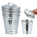 3Pcs Mini Metal Trash can with Lid 3.74X3.54X3.54In Small Desktop Waste Bin Flowerpot for Home Office Storage Organization
