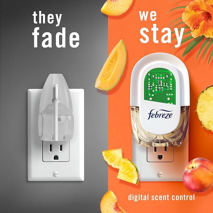 Febreze Plug with Fade Defy Technology Air Freshener - New Limited Edition - (3) of 0.87 fl oz Refills (Hawaiian Aloha)