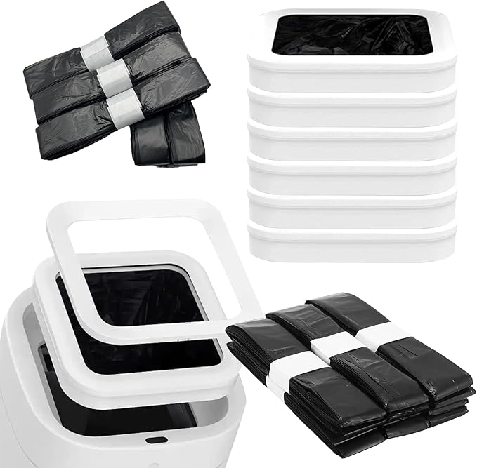 6 Pack Large Refill Trash Bags for Smart Trash Cans - 180 Count Self-Sealing Auto Refill Supports About 25 Days - Compatible with IntreLife T1/T1S/T Air