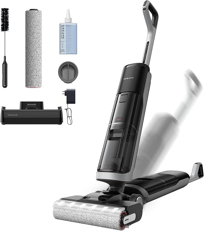 DREAME H14 Pro Wet Dry Vacuum Cleaner 180° Lie-Flat Vacuum Mop 140°F Washing and Fast Hot Air Drying Powerful 18kPa Suction Floor Cleaner Machine Easy GlideWheel Movement Smart App Control