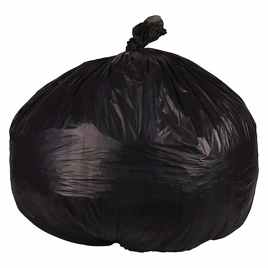 Boardwalk Low-Density Waste Can Liners 45 gal 0.6 mil 40 x 46 Black 25 Bags/Roll 4 Rolls/Carton