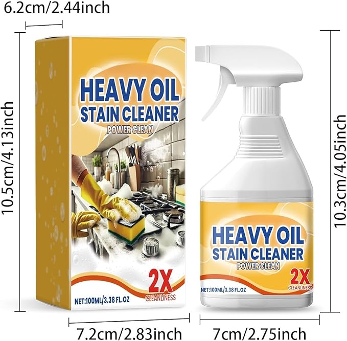 2026 new edition Heavy Oil Stain Cleaner Power Clean Heavy Duty Degreaser Spray for Kitchen Surfaces All Purpose Grease Remover 100ml/3.38 fl oz