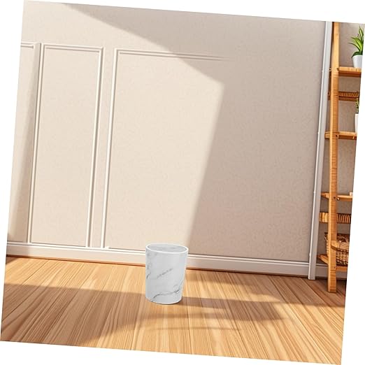 OUNONA Swing Lid Trash Can Large Plastic Wastebasket with Press Ring for Convenient Bag Holding for Bathroom Bedroom Kitchen Office Use Odor Containing Generous Capacity