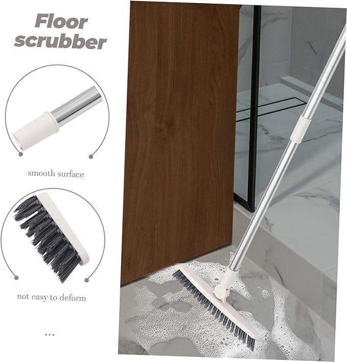 Gatuida 2pcs Floor Scrub Brush Handle Stiff Bristle Cleaning Tool for Window Grooves Corners and Floor Gaps Versatile Shower and Bathroom Cleaner for Hard Reach Areas