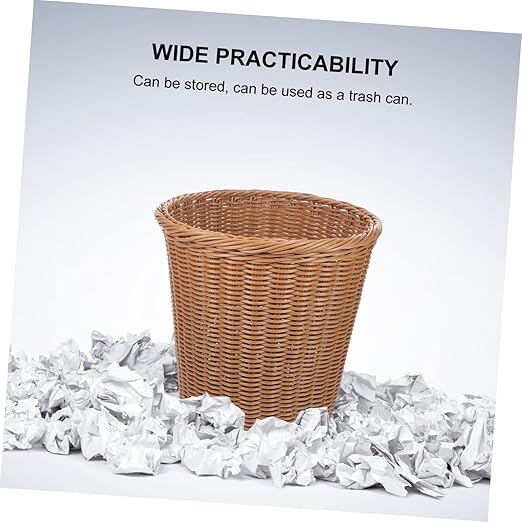 GLEAVI 1pc Wastebasket Garbage Bin Woven Trash Container Rustproof Iron Office Trash Basket Quality Material