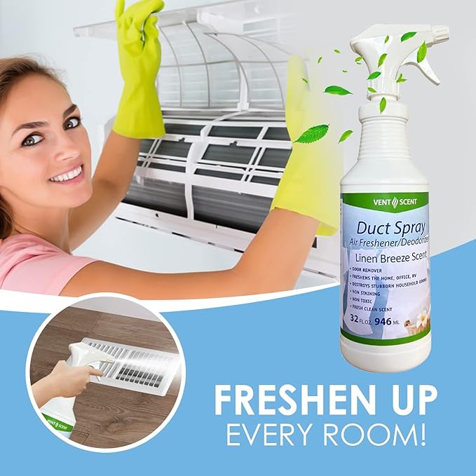 Northwest Enterprises Air Duct Cleaner Spray Essential Oils Professional HVAC Air Freshener Air Duct Deodorizer and Odor Remover Spray (Linen Breeze)