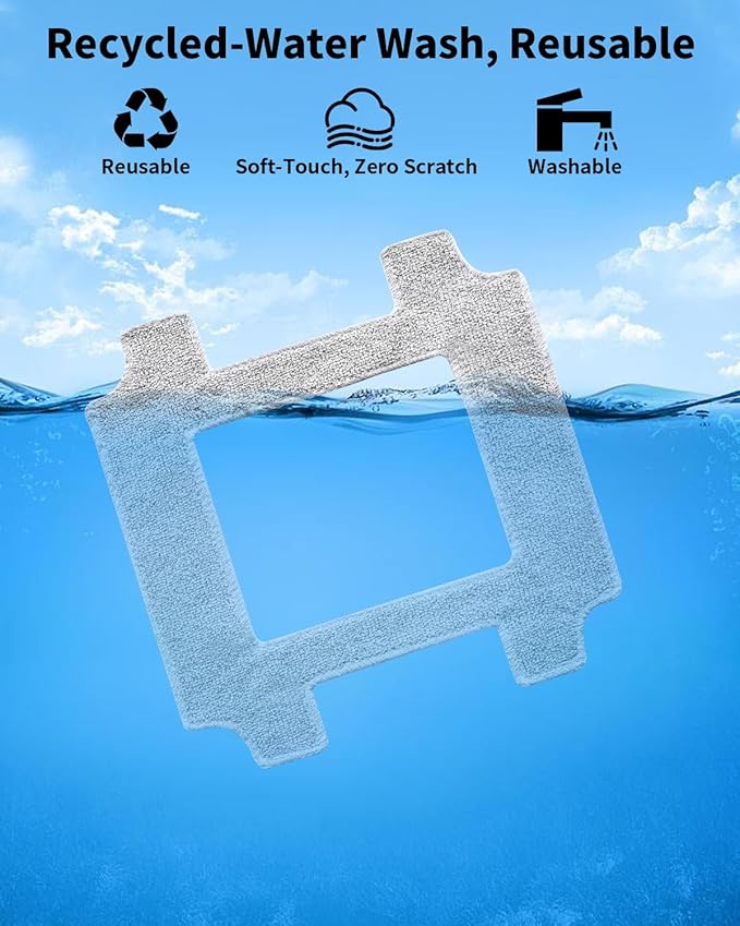 12-Pack Replacement Cleaning Pads for YW336 Window Cleaning Robot | Reusable Microfiber Pads | Washable