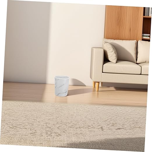 Large Swing-top Trash Can with Lid Elegant Marble Pattern Wastebasket for Bathroom Bedroom Kitchen and Office Spacious Garbage Container for Home Use
