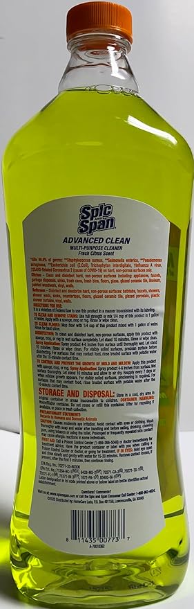 Spic and Span all purpose cleaner multi purpose surface cleaner Antibacterial Cleaner everyday disinfectant fresh citrus Refills 4 PACK - 34 fl oz