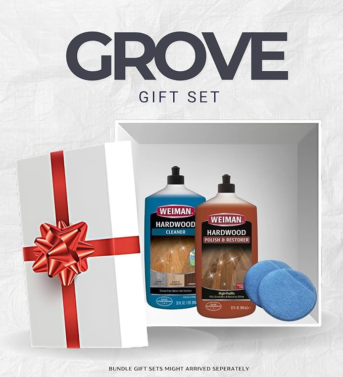 Weiman High Traffic High Gloss Hardwood Floor Polish &amp Restorer 32 oz Citrus Scent Cleaner 32 oz Bundle with Microfiber Applicator Pads – Protects Cleans &amp Shines – Gift Set (3 Items)