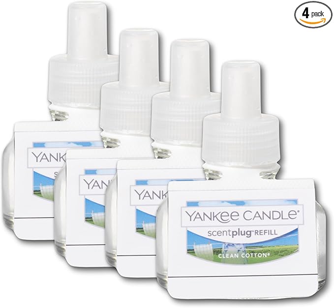 Yankee Candle ScentPlug Refill Clean Cotton 0.625 Fl OZ (Pack of 4)