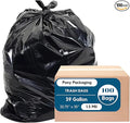 39 Gallon Trash Bags Heavy Duty | 100 Bags | Black Garbage Bags | 1.5 Mil | Made in USA