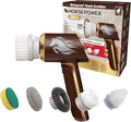Horsepower Scrubber Gold Edition Longer Battery Life Electric Power Rechargeable Spins 350 RPM Waterproof 5 Brush Heads AS SEEN ON TV Cleans Dirt &amp Grime: Bathrooms Kitchen Indoors/Outdo
