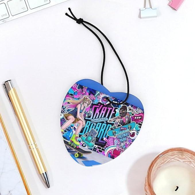 5PCS Car Air Freshener Hanging Personalized Double Sided Skate Girl Car Fresheners Long Lasting New Cars Scents Cute Automotive Freshies for Closets Drawers (tea)