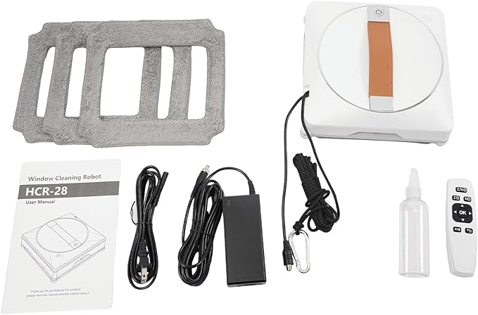 Window Cleaning Robot Intelligent Automatic Cleaning with Contoller &amp APP Control 2500Pa Suction Power 3 Path Planning Dual Water Spray Brushless Motor for High-Rise Windows Glass Doors (White)
