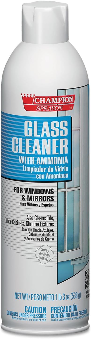 Glass Cleaner With Ammonia 19 Oz Aerosol Spray 12/Carton Y