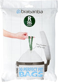 Brabantia PerfectFit Bags Dispenser R 36L 30pcs 36 Litre/Size R White 30 Count