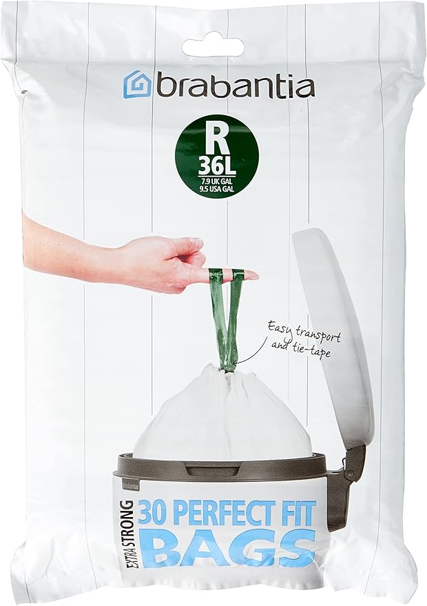 Brabantia PerfectFit Bags Dispenser R 36L 30pcs 36 Litre/Size R White 30 Count