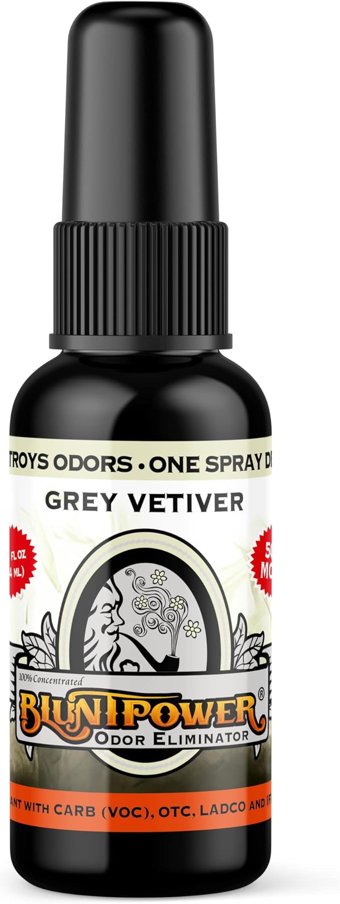 BluntPower (Grey Vetiver 5 Pack) Concentrated Odor Eliminator and Diffuser Oil - Room Deodorizer Odor Eliminator and Smoke Eliminator Spray - Premium Oil Based Air Freshener &amp Odor Eliminator S