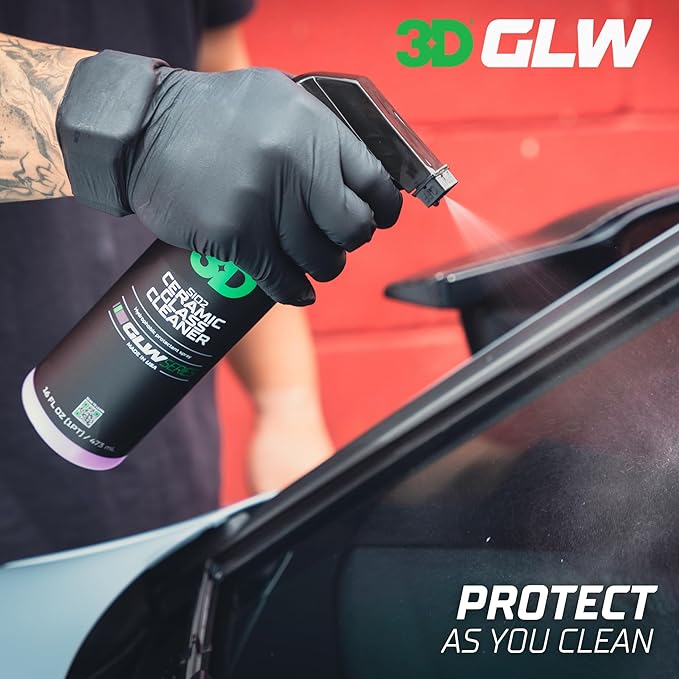 3D SiO2 Ceramic Glass Cleaner Ceramic Detailer – Hydrophobic Protection for Glass &amp Paint with Hyper Gloss Finish – GLW Series (16 oz Each)