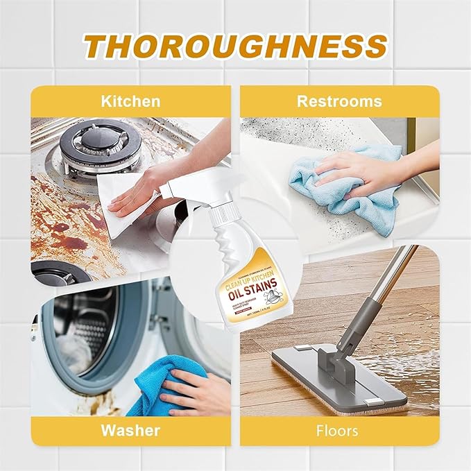 All-purpose Kitchen Pots and Pan Cleaner Upgrade Heavy Duty Foam Cleaner Portable Degreasing Spray for Appliances Countertops Range Hoods (3 Pcs)