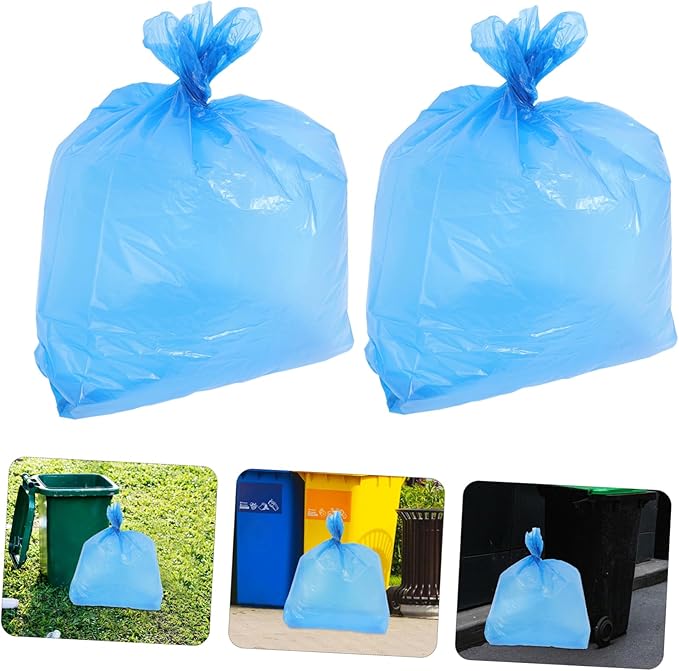 50pcs Thickened Plastic Trash Bags Durable Garbage Bags for Kitchen Bathroom and Bedroom Tear Design for Reliable Use Convenient for Home Office and Hotel Cleaning