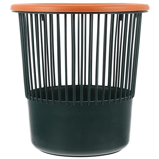 Rubbish Storage Can Garbage Container 26.5X26.5Cm Nordic Green Round Open Wastebasket Household Trash Can for Kitchen Bathroom Office