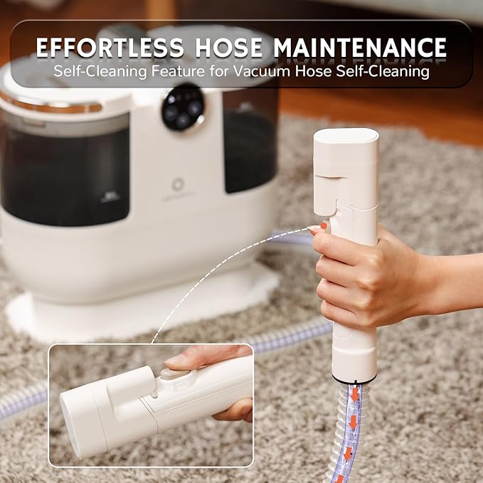 Airthereal Portable Upholstery Spot Cleaner Instant Heating Carpet Cleaner Machine Shampooer Machine with Self-Cleaning 14 Kpa Stain Remover Deep Cleaner for Pets Stairs Car Seat and Couch
