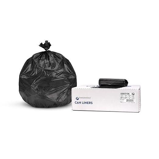 Inteplast 20-30 Gallon Heavy-Duty Black Trash Bags - 10 Mic 500 Ct