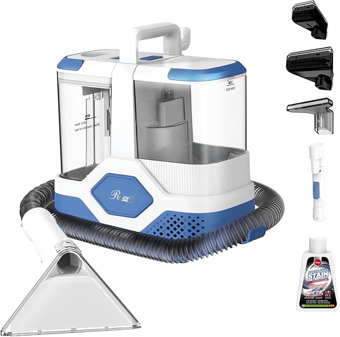 Rosewill Multi-Purpose Portable Carpet and Upholstery Cleaner Powerful Suction 18 KPa Spot Cleaner 600W Motor Car and Auto Detailer Stain/Spot Remover Versatile Use: Carpet Sofa Pet Hair