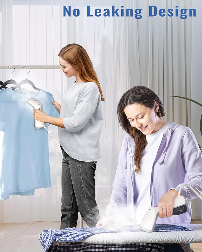 BEAUTURAL Steamer for Clothes Portable and Handheld Garment Wrinkle Remover Fast 25s Heat-up 120V Only (Not for 220V Europe)