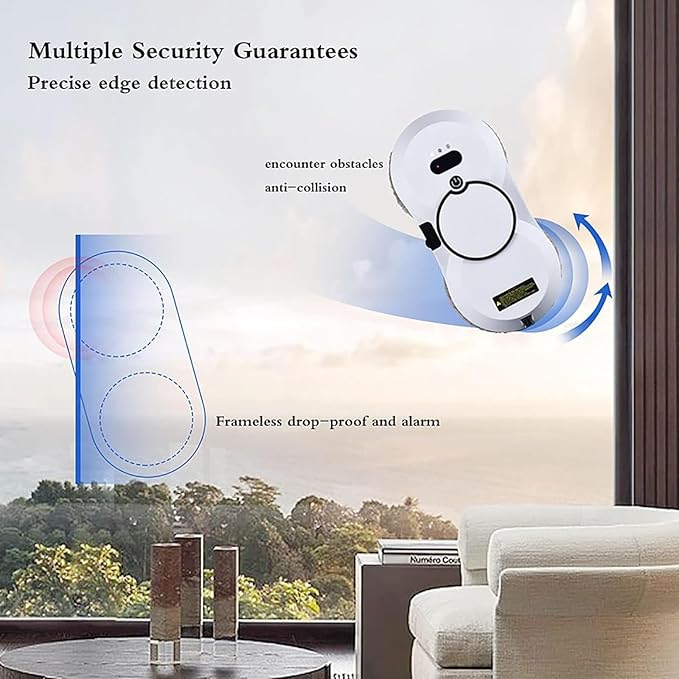 Electric Window Cleaning RobotSmart Glass Cleaning with Remote ControlAutomatic Water SprayDouble Suction Cup SuctionSuitable for Indoor and Outdoor Window Glass