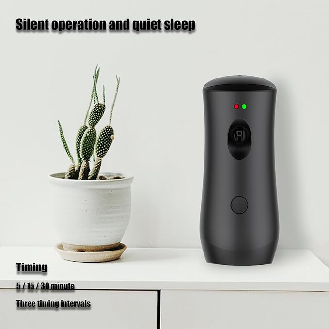 (4-Pack) Auto Air Freshener Spray Dispenser Free Stand or Wall Mounted Automatic Aerosol Aroma Machines are Widely Used in Hotels Bedrooms Airports Bathrooms Offices Commercial Places (Black 001)
