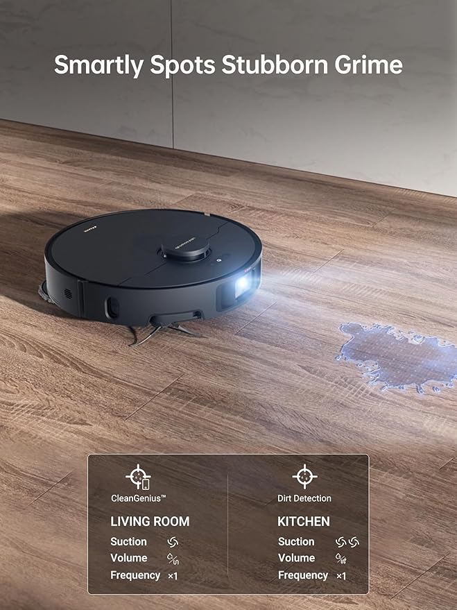 DREAME X40 Ultra Robotic Vacuum with Removable &amp Liftable Mop 12000Pa Suction Side Brush Extensive Cleaning 158°F Mop &amp Washboard Self Cleaning Auto-Empty Auto Refill liftable Brushes