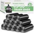 45-50 Gallon Black Trash Bags 120 Count - 38''x47'' Large Garbage Bags Unscented 40+ Gallon Trash Can Liners Multipurpose for Office Outdoor Yard and Commercial