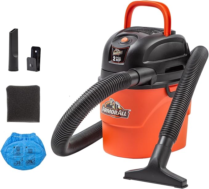 Armor All® AA155 1.5-Gallon 2 Peak HP Portable Wet/Dry Vacuum Orange