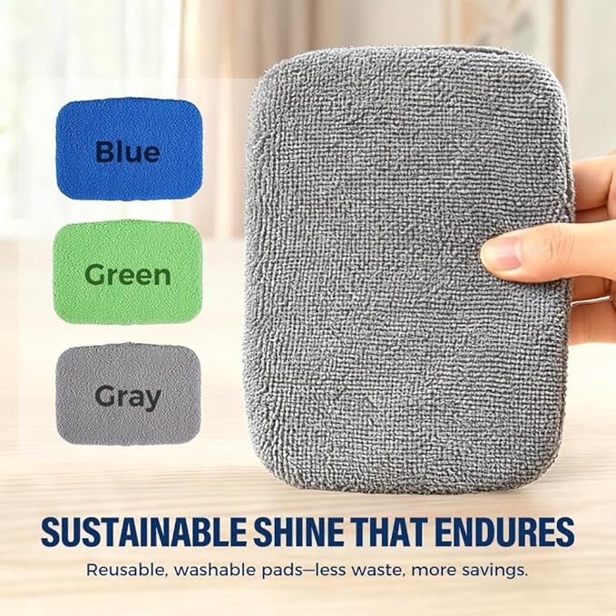 Extendable car Window Cleaner Upgraded with a Large Head and 4 Microfiber Pads Suitable for car interiors and Home Windows.