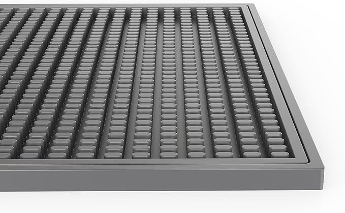 WAFT YEARN 18inX12in Bar Mat Dish Drying Mat Cocktail Service Spill Mats Bartending Countertop Kitchen Coffee Bar Silicone Non Slip Durable Flexible Absorbent Spill Resistant Rubber Heavy Duty Grey