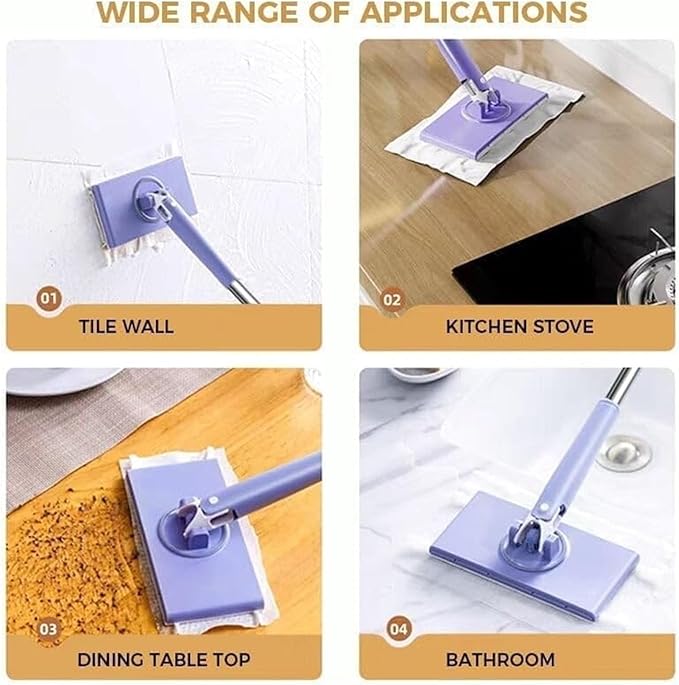Snap Grip Minimop Clever Snap-Grip Mini Mop Reusable Wash-Free Mini Mop Dry and Wet Use 40inch Locking Handle for Gaps &amp Multi-Surface Retractable and Adjustable