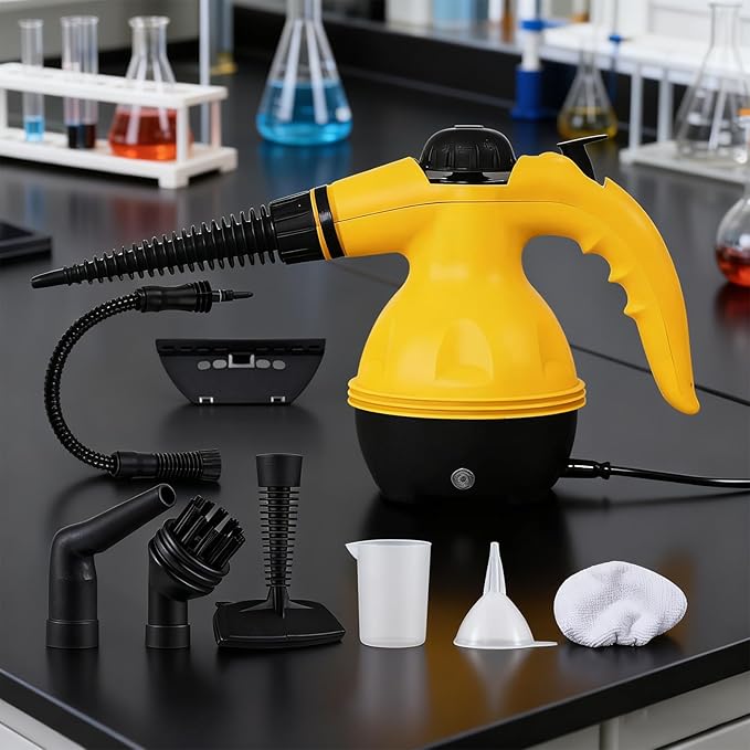 High Pressure Steam Cleaner | 1250W Fast Heating Portable Powerful SteamerGrout Floor Handheld Steam Cleanerfor Car Kitchen Upholstery Window Auto Dirt Grease Cleaning