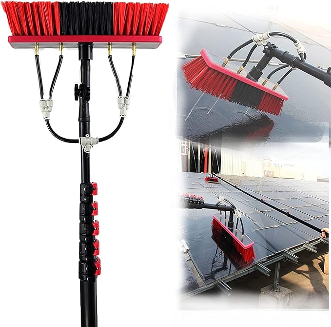 Window Cleaning PoleWindow Cleaning Brush Equipment Cleaning Photovoltaic and Solar Panels Extendable Cleaner Conservatory Roof Cleaning Pole Water Fed Telescopic Brush 24 FT/7.2 M