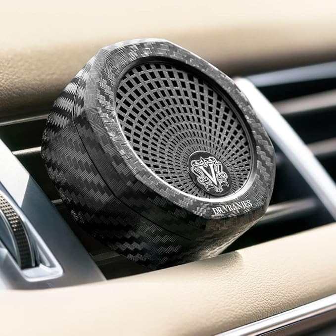 Dr. Vranjes Carparfum Carbon Fiber – Rosso Nobile Fragrance + Ambra Refill – Luxury Italian Car Air Freshener &amp Vent Diffuser – Made in Florence Italy