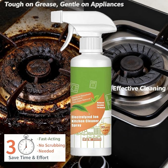 XIRUJNFD Natural Enzyme Formula to Household Appliances Electrolyzed Ion Kitchen Cleaner Spray Multi-Purpose Cleaner for Hold Oven Stove Range Hood Easy Cleaning Household Items (2)