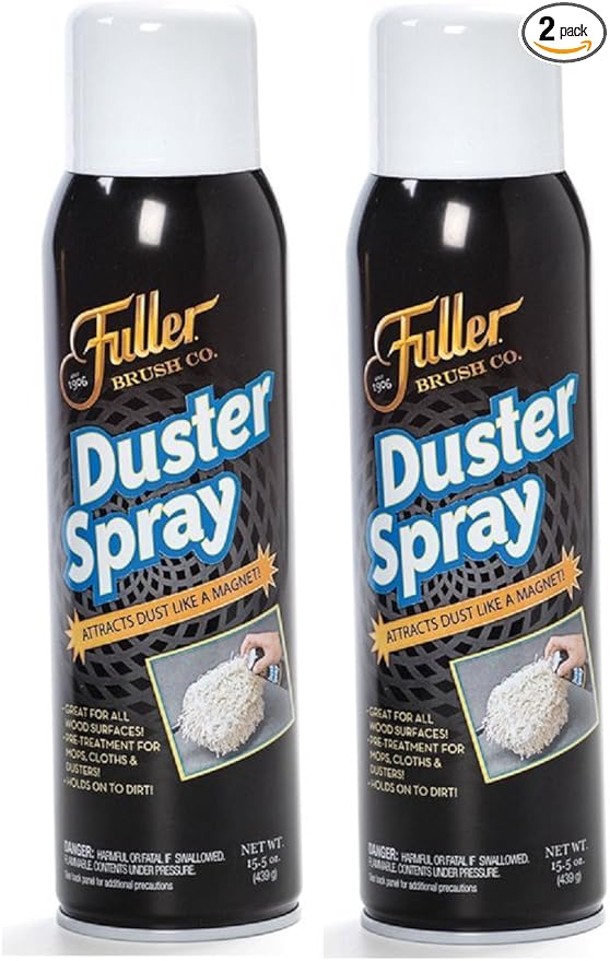 Fuller Brush Duster Spray – 15.5 oz Multi Surface Dust Removing Sprayer - Safe Household Cleaning for Floors Furniture Blinds &amp Car Interiors (Pack of 2)