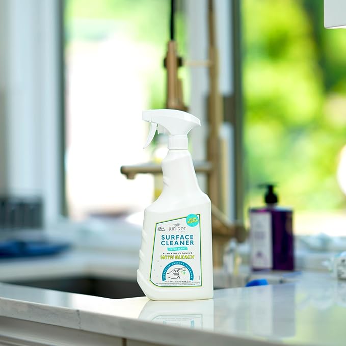 Juniper Surface Cleaner With Bleach All-Purpose Cleaner for Bathroom Kitchen Toilet 25 Fl. Oz Trigger Spray Bottle (Pack of 12) Total 300 Ounce