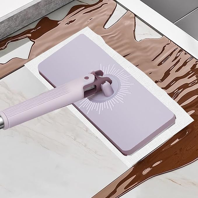 Flat MopLong Handle Automatic Clamp Cleaning SuppliesFlat Head Hardwood Floor Mop | for Home Kitchen Bathroom Bedroom Living Room Hardwood Laminate Tile Glass Window