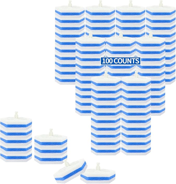 Aimery 100 Counts Blue Disposable Toilet Bowl Cleaning Wand Refills Compatible With Clorox(100Blue)