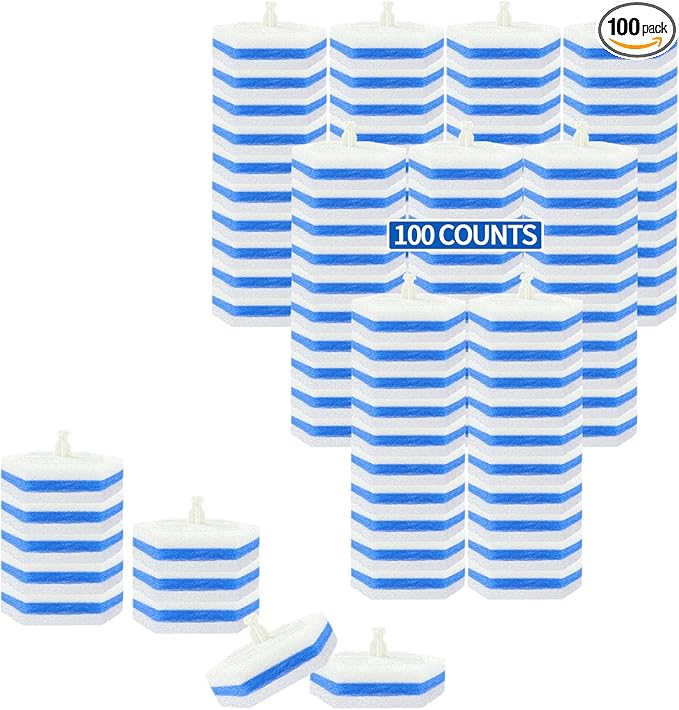 Aimery 100 Counts Blue Disposable Toilet Bowl Cleaning Wand Refills Compatible With Clorox(100Blue)