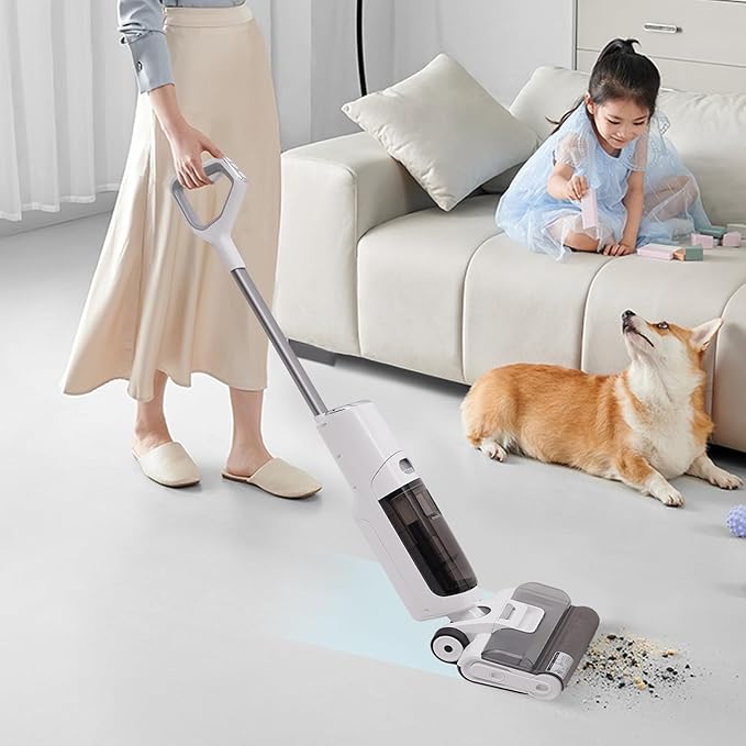 Cordless Vacuum Mop Smart Wet Dry Vacuum Cordless Hardwood Floor Cleaner with Led Screen &amp Indicator Lights with Voice Broadcasting Function Cleaning Vacuum Mop Great for Multi-Surface