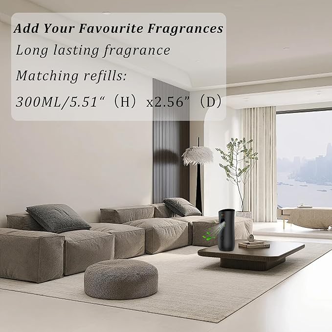 Automatic Air Freshener Spray Dispenser (6-Pack) Free Standing or Wall Mounted Adjustable Aromatherapy Machines for Home Indoor Bathrooms Offices Hotels and Commercial Places (Black001)